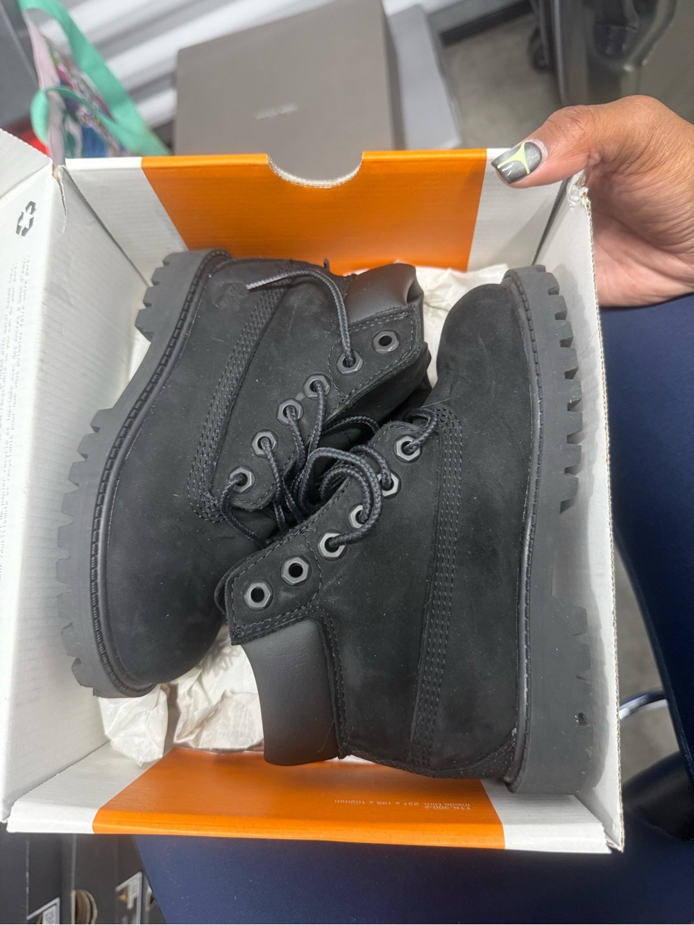 Timberland Kids Black Rugged Lace-Up Ankle Boots